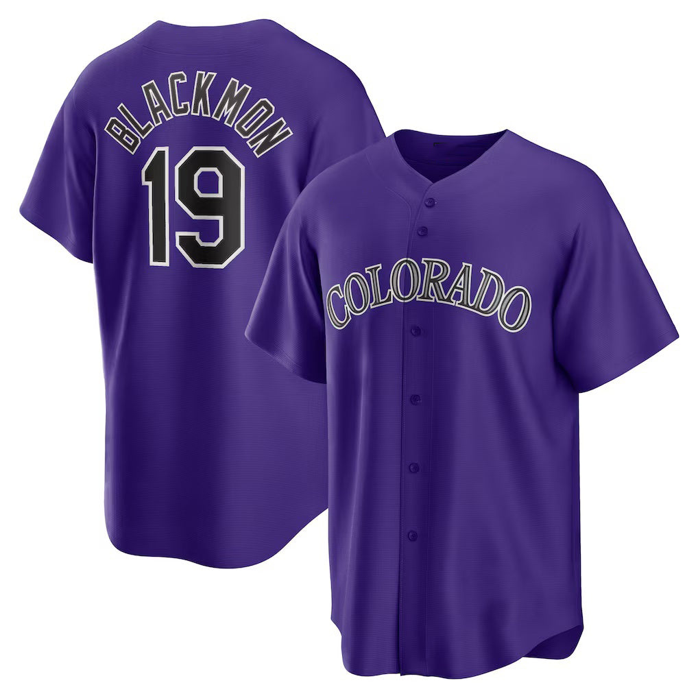 Colorado Rockies #19 Charlie Blackmon Purple CONTON Alternate Replica Player Name Jersey
