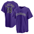Colorado Rockies #19 Charlie Blackmon Purple CONTON Alternate Replica Player Name Jersey