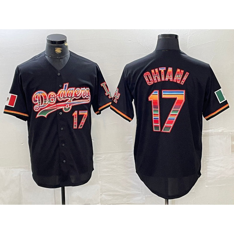 Los Angeles Dodgers #17 Shohei Ohtani Black CONTON Mexico Cool Base Stitched Jersey