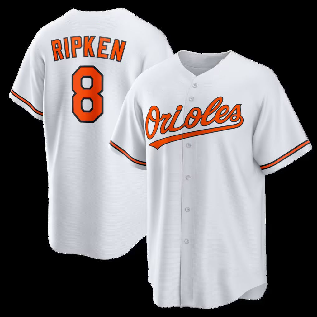 Baltimore Orioles #8 Cal Ripken Jr. White CONTON Home Retired Player Replica Jersey