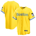 Boston Red Sox Blank Player Yellow CONTON Home Game Stitched Jerseys