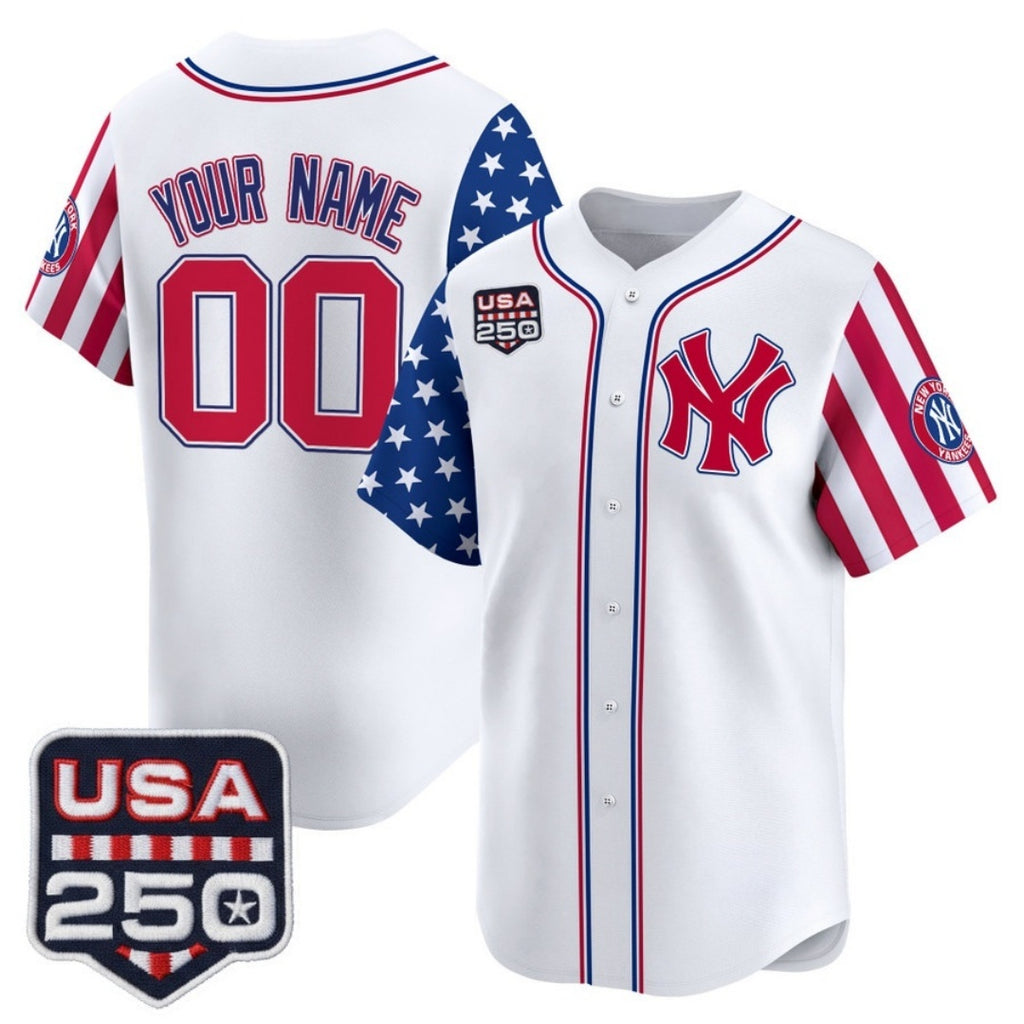 Custom New York Yankees America 250 Edition Vapor Premier Limited White CONTON Stitched Jerseys