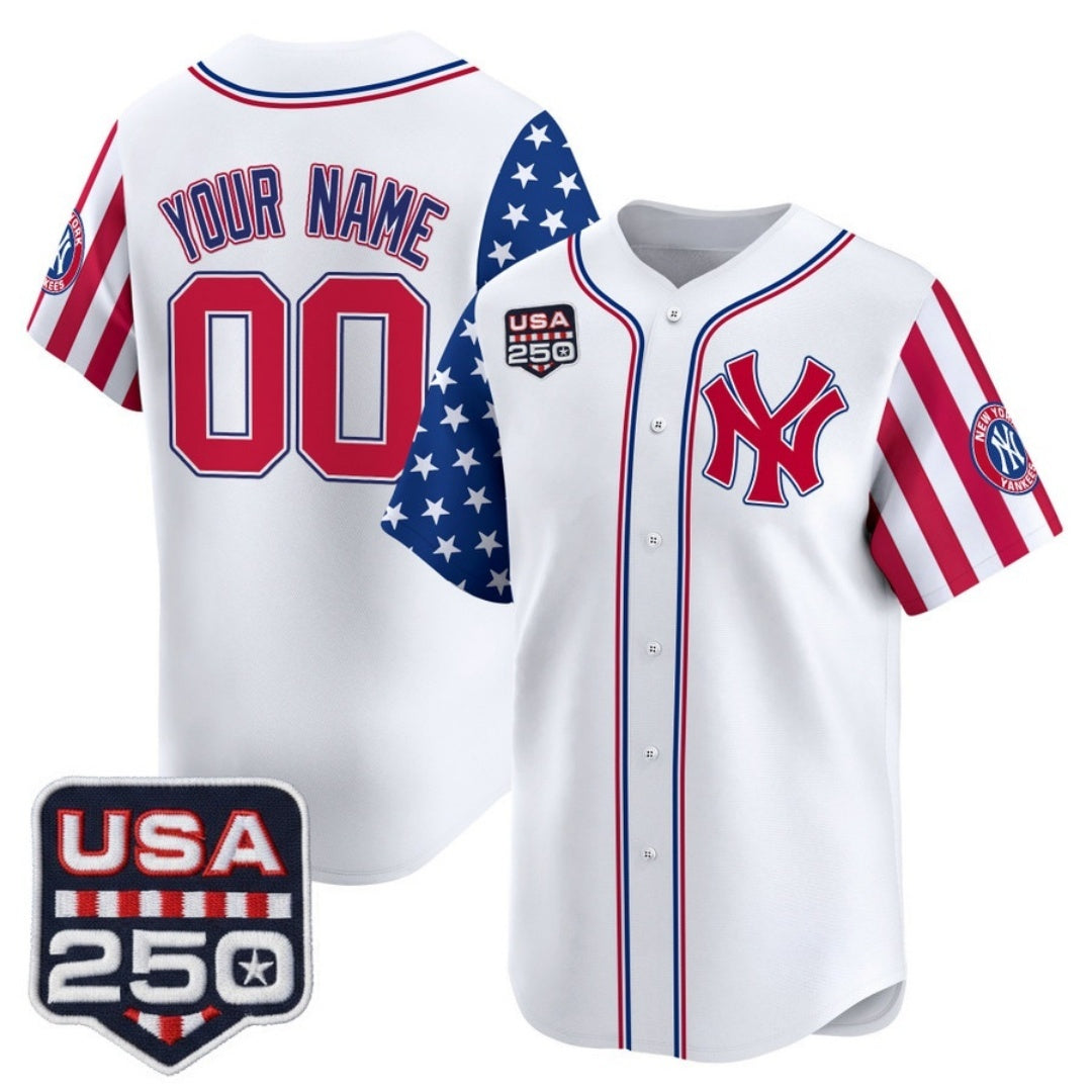 Custom New York Yankees America 250 Edition Vapor Premier Limited White CONTON Stitched Jerseys