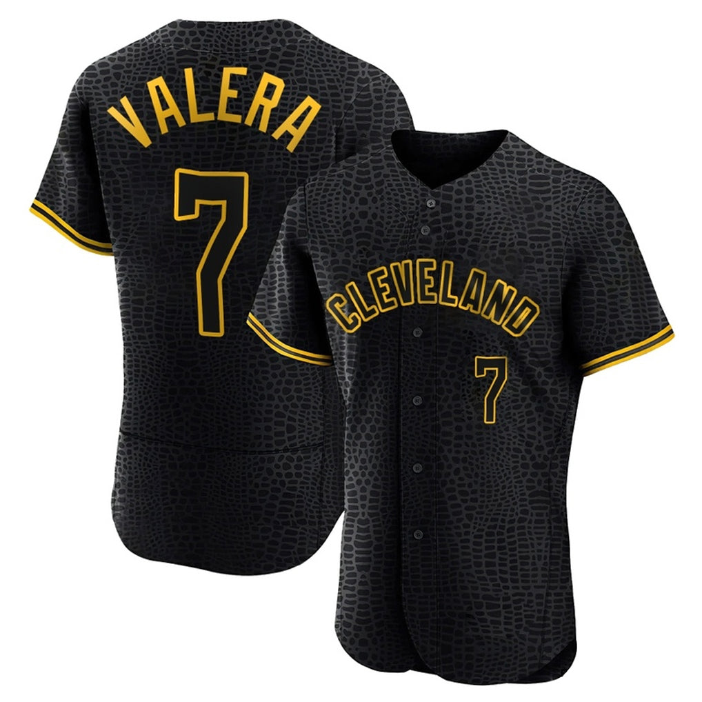 Cleveland Guardians #7 George Valera Player Black CONTON Snake Skin City Limited Elite Home Stitched Jerseys