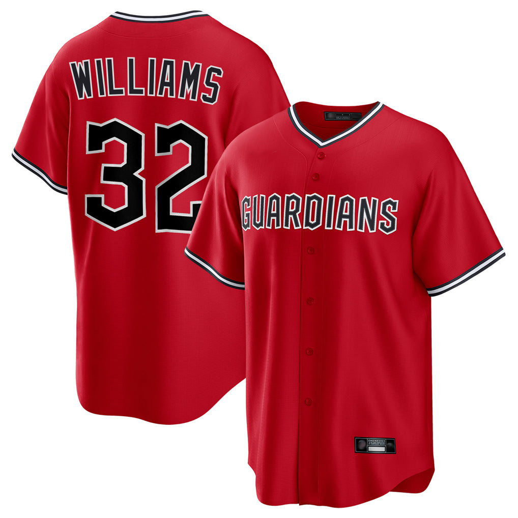 Cleveland Guardians #32 Gavin Williams Player Red CONTON Home Game Stitched Jerseys