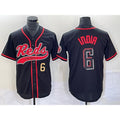 Cincinnati Reds #6 Jonathan India Number Black CONTON 2023 City Connect With Patch Stitched Jersey