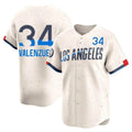 Los Angeles Dodgers #34 Fernando Valenzuela Player Cream CONTON City Connect Limited Home Stitched Jerseys