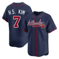 Atlanta Braves #7 Ha-Seong Kim Player Navy CONTON Limited Home Game Stitched Jerseys