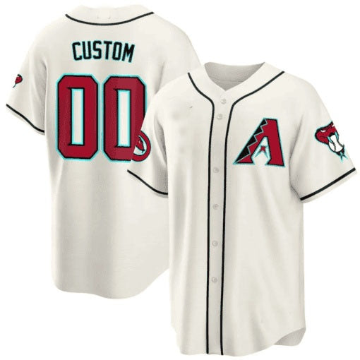 Custom Arizona Diamondbacks 2024 Cool Base Jersey ¨C Cream CONTON