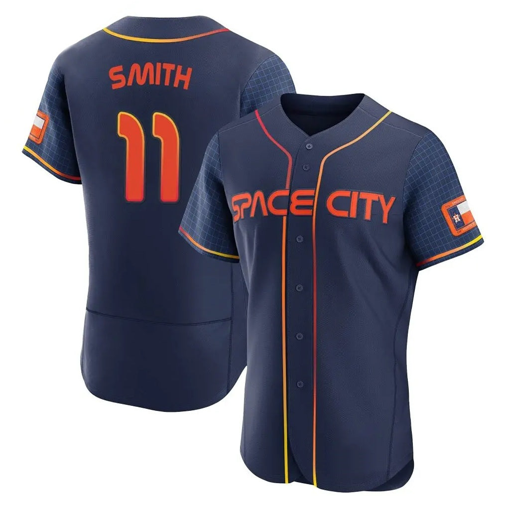 Houston Astros #11 Cam Smith Player Navy CONTON City Connect Limited Elite Home Stitched Jerseys
