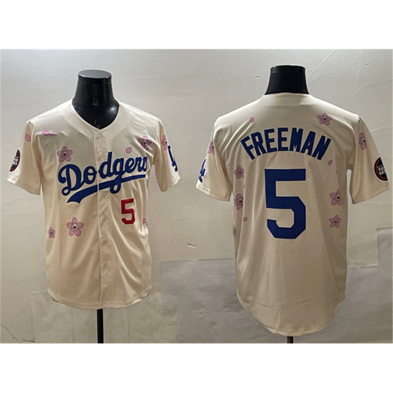 Los Angeles Dodgers #5 Freddie Freeman Cream CONTON 2025 Tokyo Series Limited Stitched Jersey