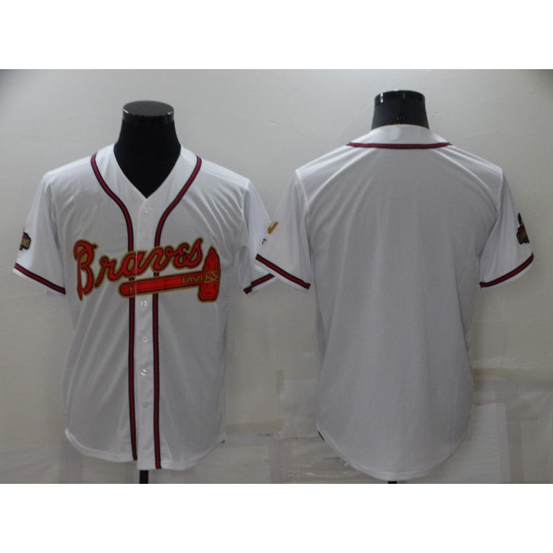 Atlanta Braves Blank 2022 White Gold CONTON World Series Champions Program Cool Base Stitched Jersey