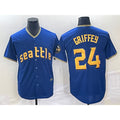 Seattle Mariners #24 Ken Griffey Blue CONTON 2023 City Connect Cool Base Stitched Jersey