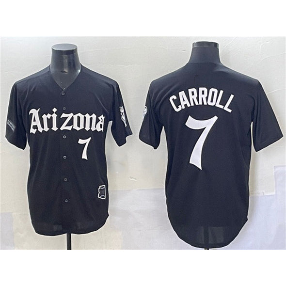 Arizona Diamondbacks #7 Corbin Carroll Black CONTON 'Gothic Desert Fang Edition' Vapor Limited Stitched Jersey