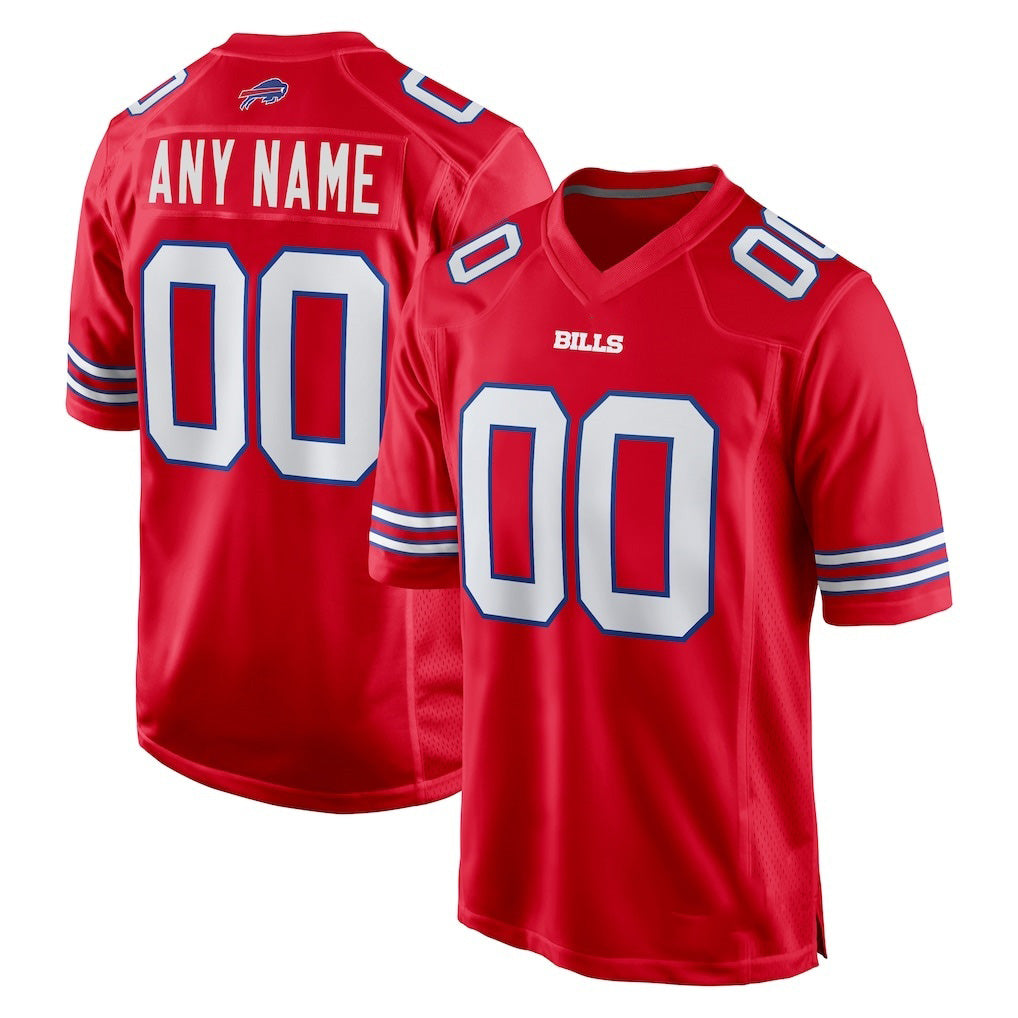 Custom B.Bills Red CONTON Alternate Game Jersey