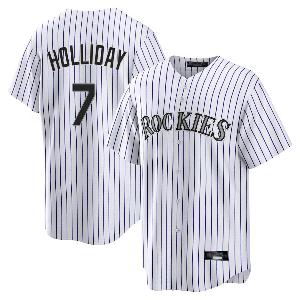 Colorado Rockies #7 Matt Holliday Player White CONTON Game Home Stitched Jerseys