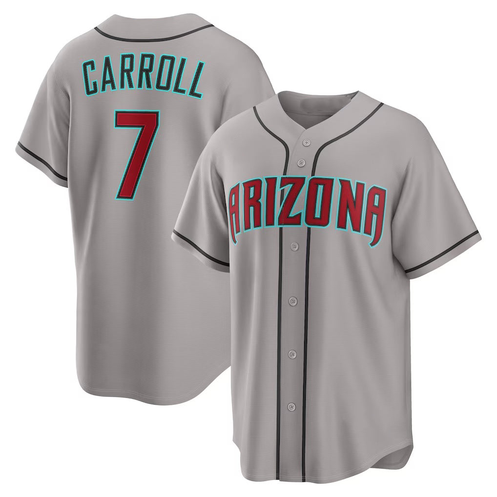 Arizona Diamondbacks #7 Corbin Carroll Gray CONTON Road Replica Jersey