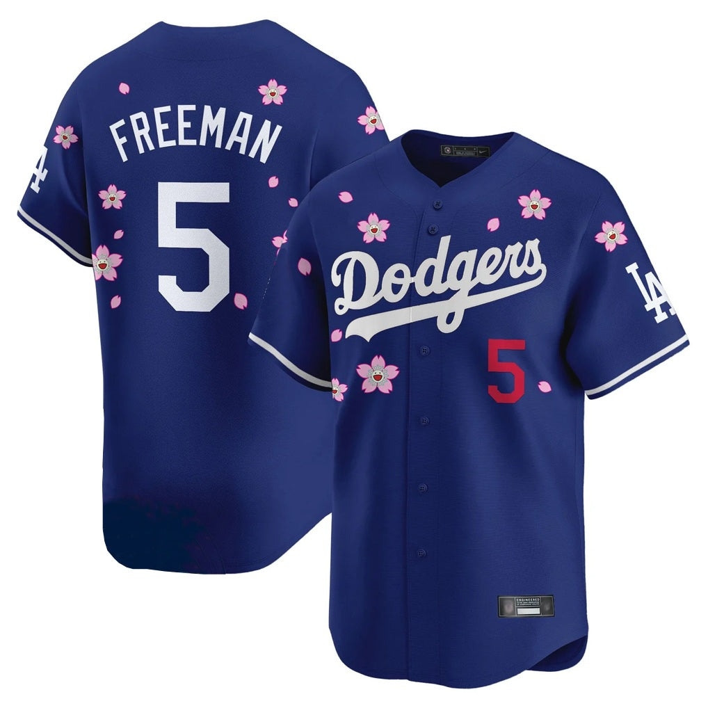 Los Angeles Dodgers #5 Freddie Freeman Player White CONTON Tokyo Series Vapor Premier Royal Stitched Jerseys