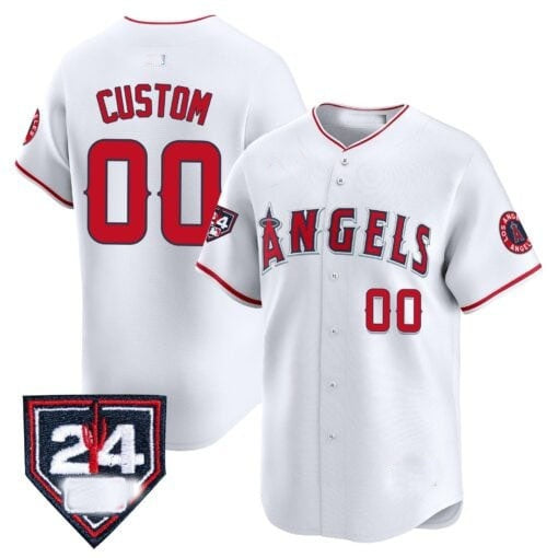 Custom Los Angeles Angels 2024 Spring Training Patch Vapor Premier Limited Jersey ¨C White Red CONTON