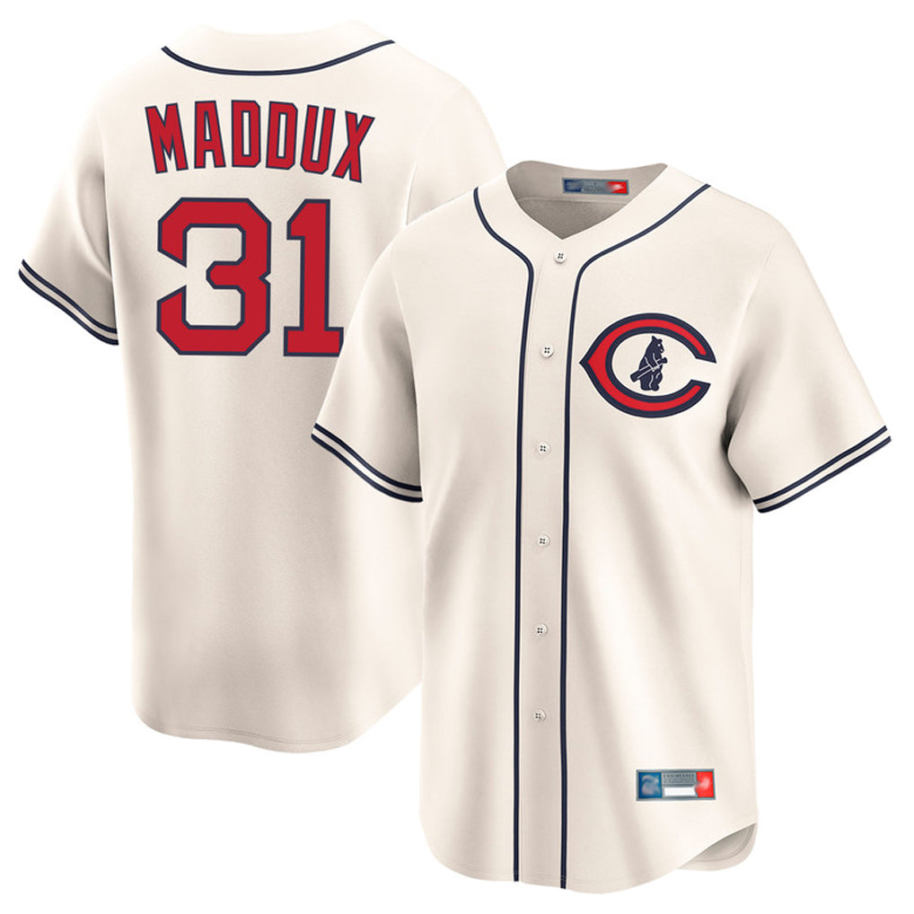 Chicago Cubs #31 Greg Maddux Player Cream CONTON Field of Dreams Limited Home Game Stitched Jerseys