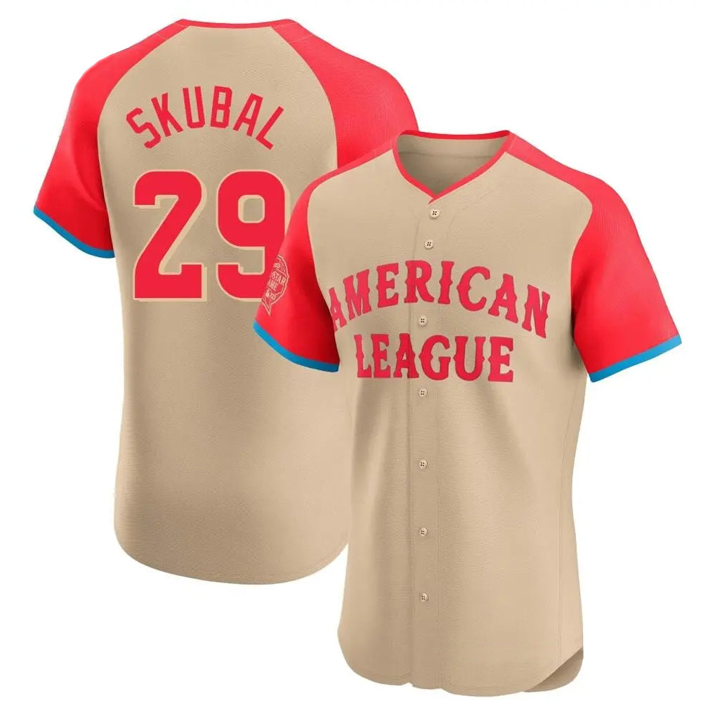 Detroit Tigers #29 Tarik Skubal Player Cream CONTON American League All-Star Limited Elite Home Stitched Jerseys
