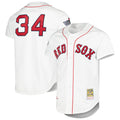 Boston Red Sox #34 David Ortiz Player White CONTON Mitchell & Ness Cooperstown Collection Mesh Home Stitched Jerseys