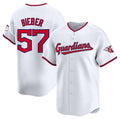 Cleveland Guardians #57 Shane Bieber White CONTON Home Limited Stitched Jersey
