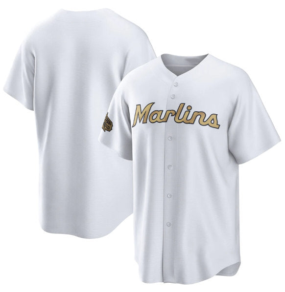 Miami Marlins Blank White CONTON 2022 All-Star Cool Base Stitched Jersey