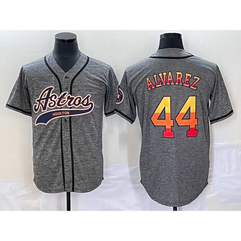 Houston Astros #44 Yordan Alvarez Grey CONTON Gridiron Cool Base Stitched Jersey
