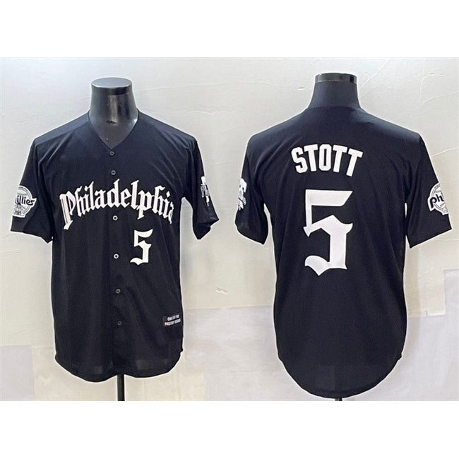 Philadelphia Phillies #5 Bryson Stott Black CONTON Gothic Vapor Limited Stitched Jersey