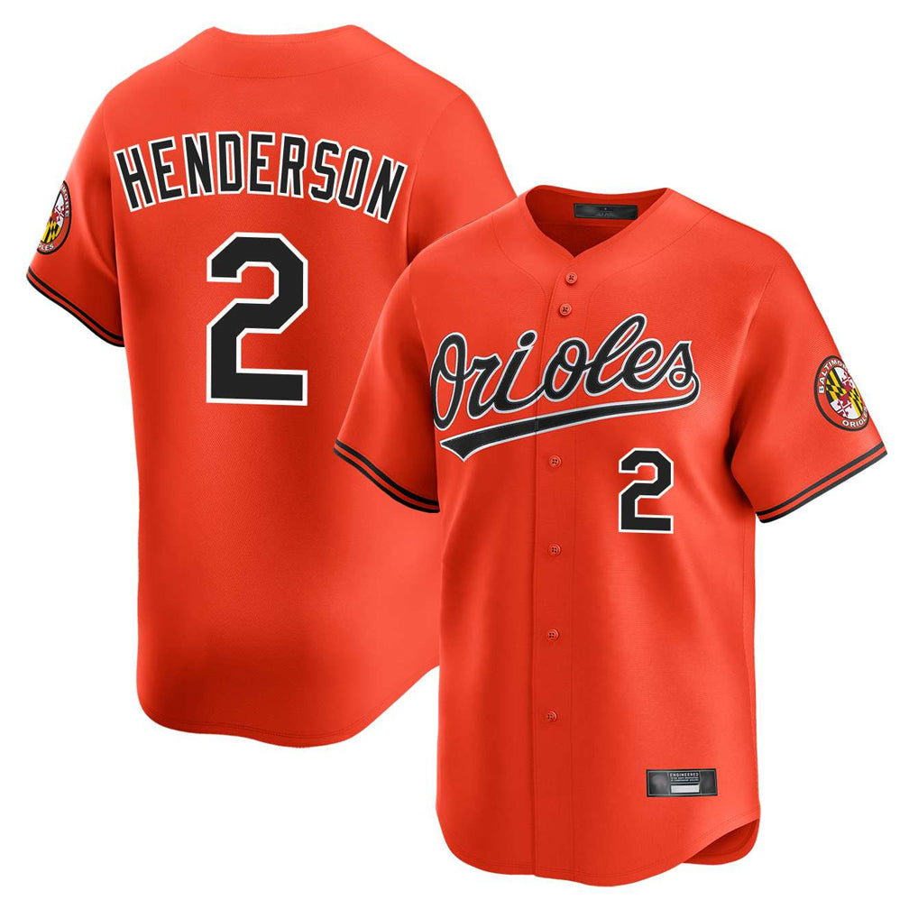 Baltimore Orioles #2 Gunnar Henderson Player Orange CONTON Limited Home Game Stitched Jerseys