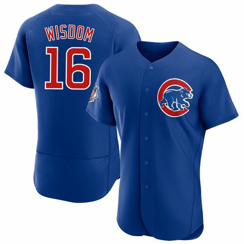 Chicago Cubs #16 Patrick Wisdom Blue CONTON Flex Base Stitched Jersey