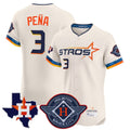 Houston Astros #3 Jeremy Pena Player Cream CONTON City Connect Texas Patch Vapor Premier Limited Elite Home Stitched Jerseys