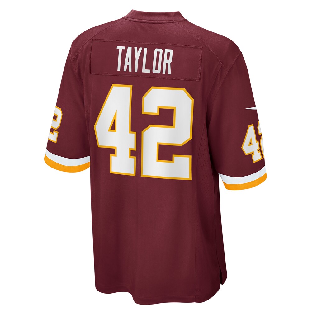 W.Football Team #42 Charley Taylor Burgundy CONTON Retired Player Jersey