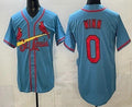 St Louis Cardinals #0 Masyn Winn Blue CONTON Cool Base Jersey