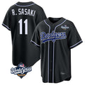 Los Angeles Dodgers #11 Roki Sasaki Player Black CONTON World Series Carbon Limited Home Stitched Jerseys