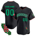 Custom Los Angeles Dodgers Mexico California Patch Vapor Premier Limited Jersey V3 ¨C Black CONTON