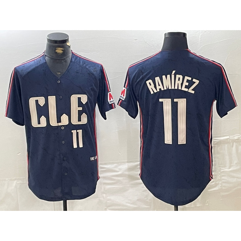 Cleveland Guardians #11 Jose Ramirez Number Navy CONTON 2024 City Connect Limited Stitched Jersey