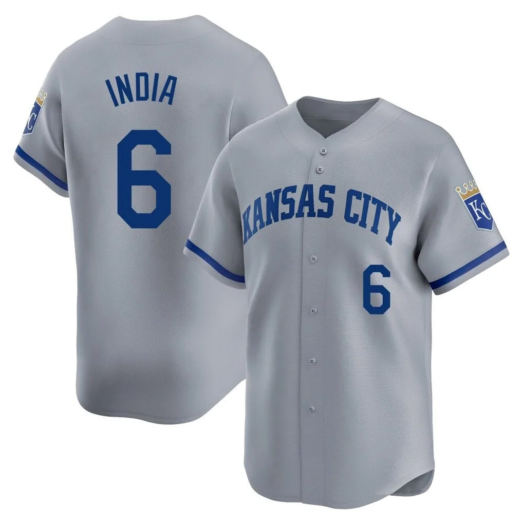 Kansas City Royals #6 Jonathan India Player Gray CONTON Limited Home Stitched Jerseys
