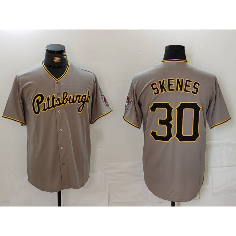 Pittsburgh Pirates #30 Paul Skenes Grey CONTON Stitched Jersey