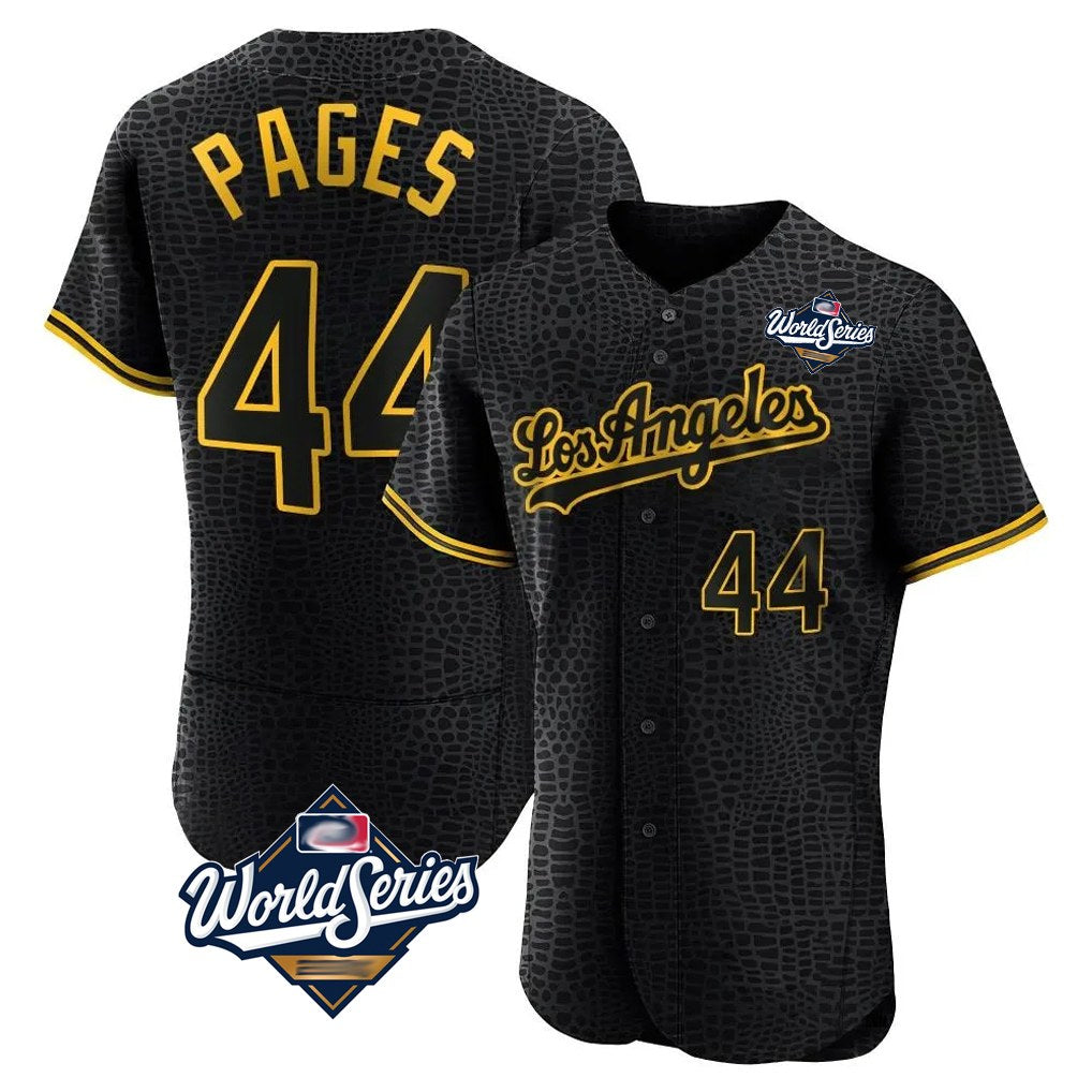 Los Angeles Dodgers #44 Andy Pages Player Black CONTON World Series Snake Skin City Limited Elite Home Stitched Jerseys