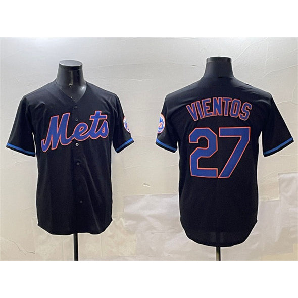 New York Mets #27 Mark Vientos Black CONTON Cool Base Stitched Jersey