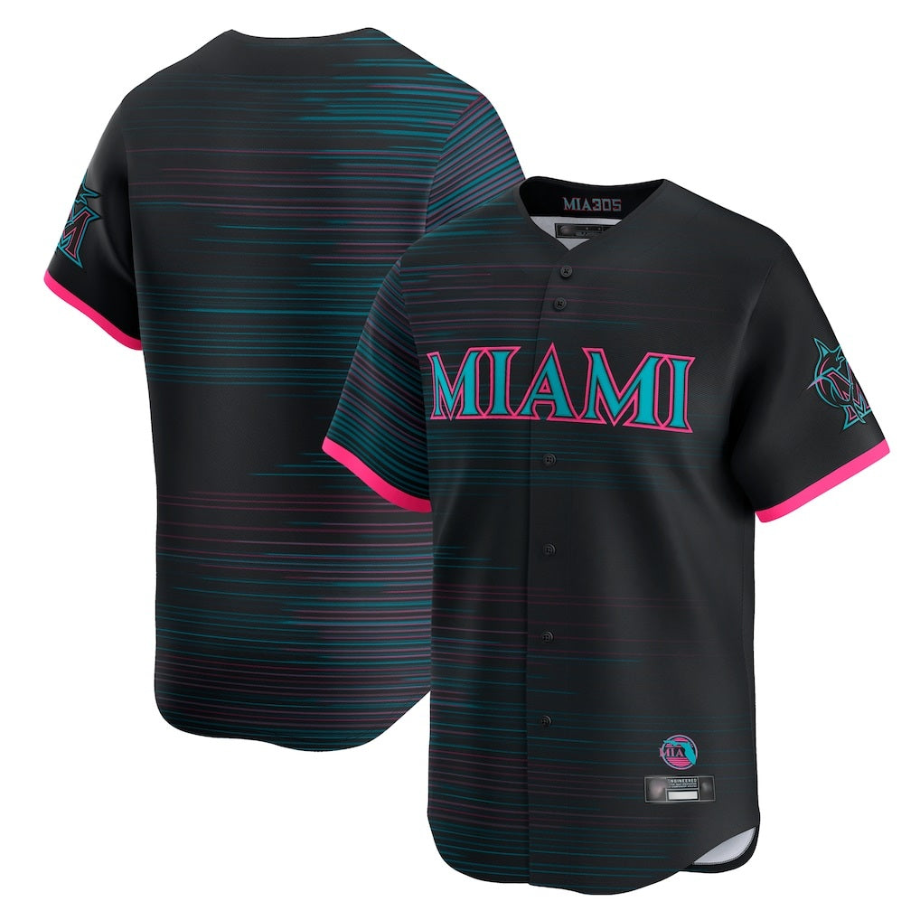 Miami Marlins Blank Player Black CONTON City Connect Home Limited Stitched Jerseys
