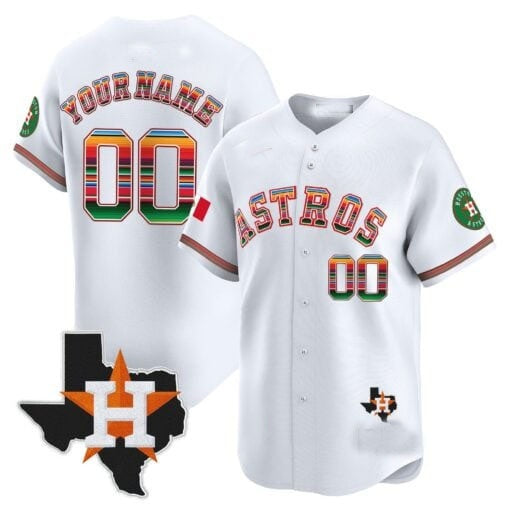 Custom Houston Astros Mexico Texas Patch Vapor Premier Limited Jersey ¨C White CONTON