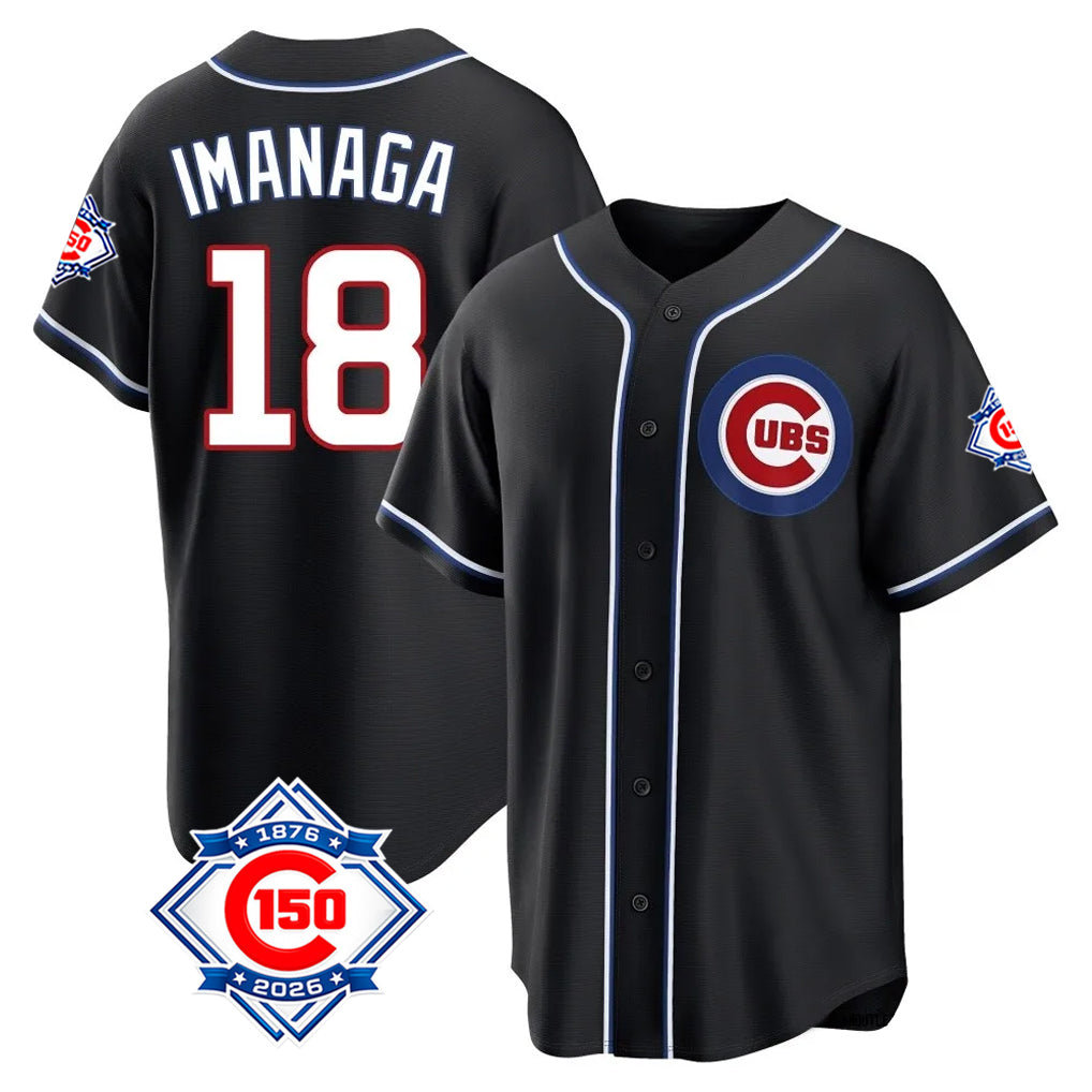 Chicago Cubs #18 Shota Imanaga Player Black CONTON Fashion Out 150th Anniversary Game Stitched Jerseys