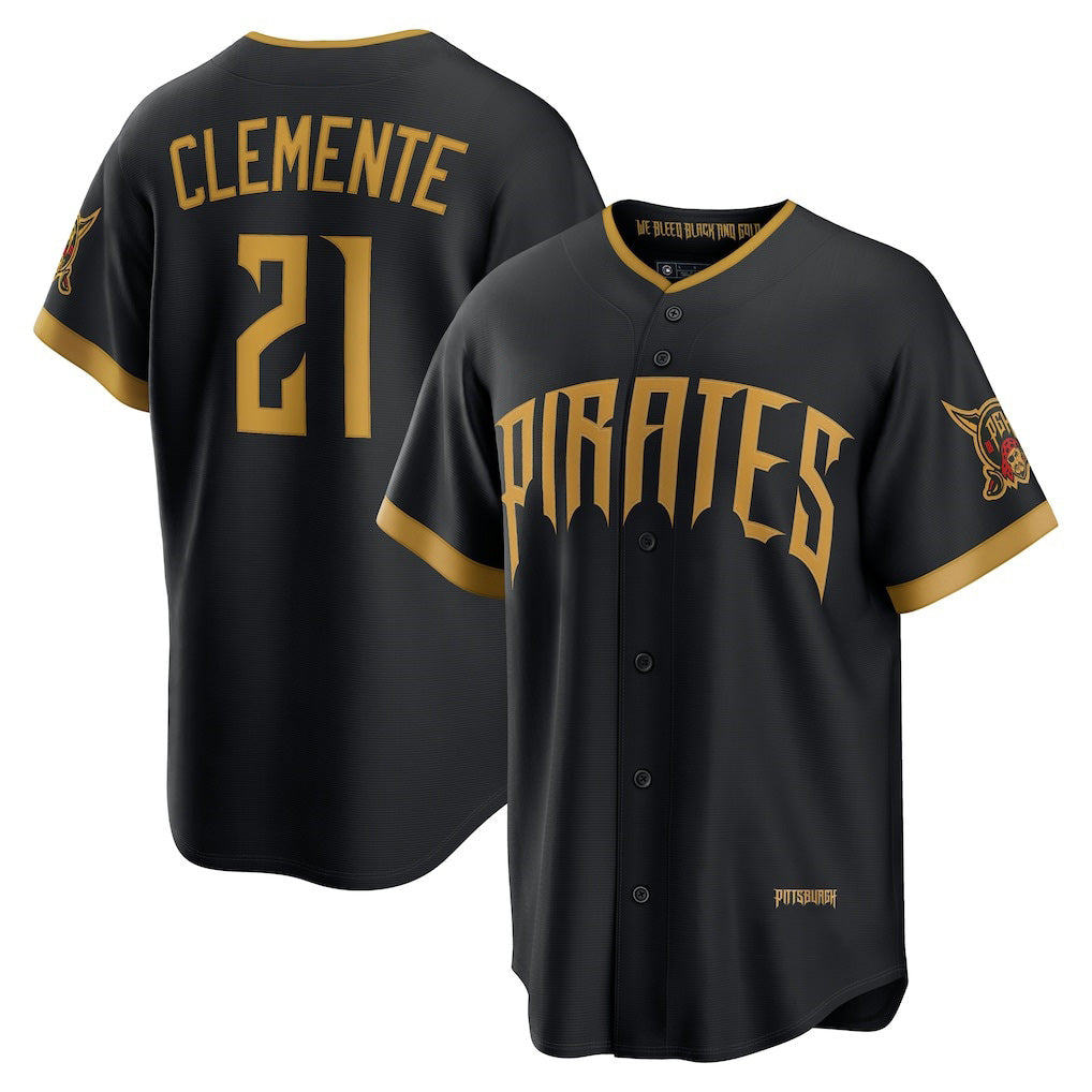 Pittsburgh Pirates #21 Roberto Clemente Black CONTON 2026 City Connect Stadium Jersey