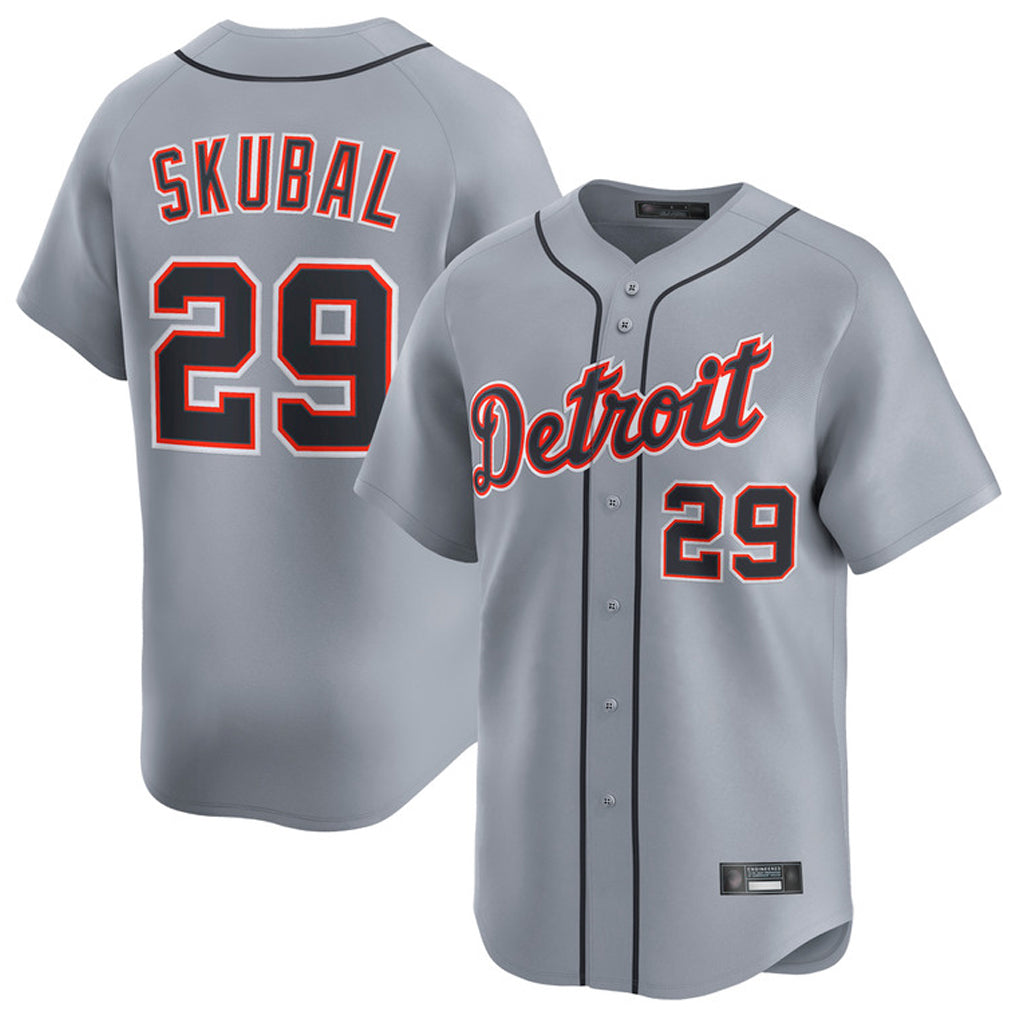 Detroit Tigers #29 Tarik Skubal Player Gray CONTON Home Limited Stitched Jerseys