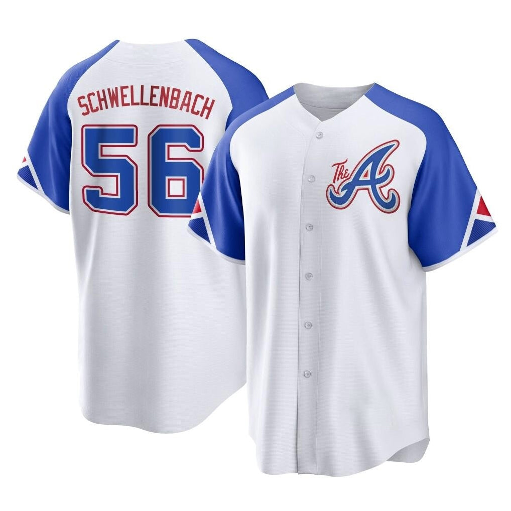 Atlanta Braves #56 Spencer Schwellenbach Player White CONTON City Connect Home Game Stitched Jerseys