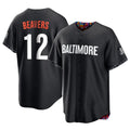 Baltimore Orioles #12 Dylan Beavers Player Black CONTON City Connect Home Game Stitched Jerseys