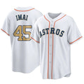 Houston Astros #45 Tatsuya Imai Player Gold CONTON Collection Game Home Stitched Jerseys